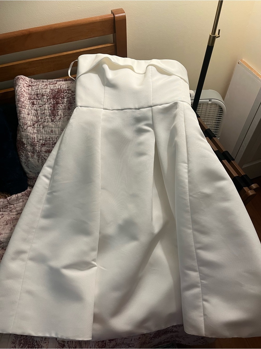 Amsale Strapless White A-Line Dress